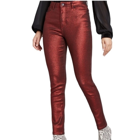 ModCloth Distressed Red Metallic Pants - Picture 2 of 12
